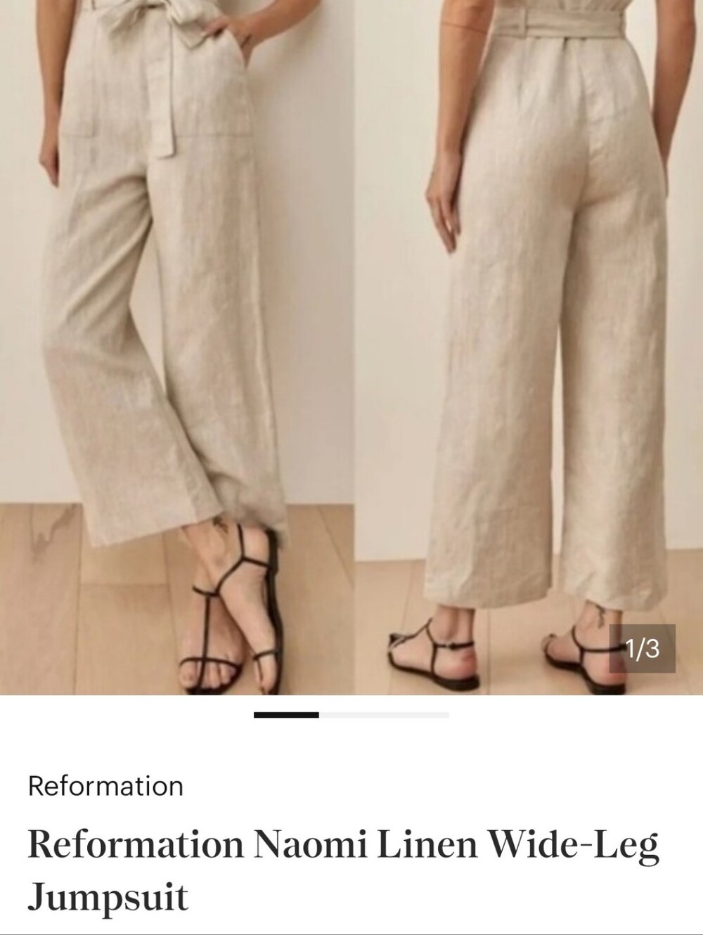 Reformation Naomi Linen Wide-Leg Jumpsuit